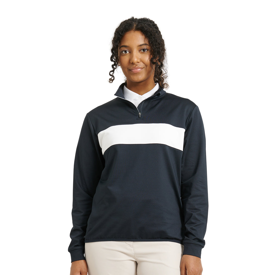 Abacus Ladies Colour Block Mid-Layer Top in Navy