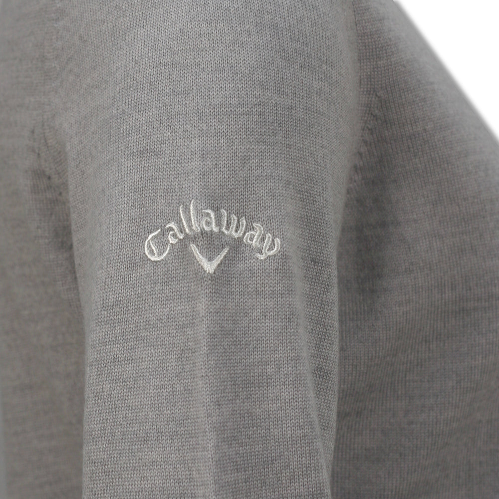 Callaway Ladies Pearl Blue Heather V-Neck Merino Sweater