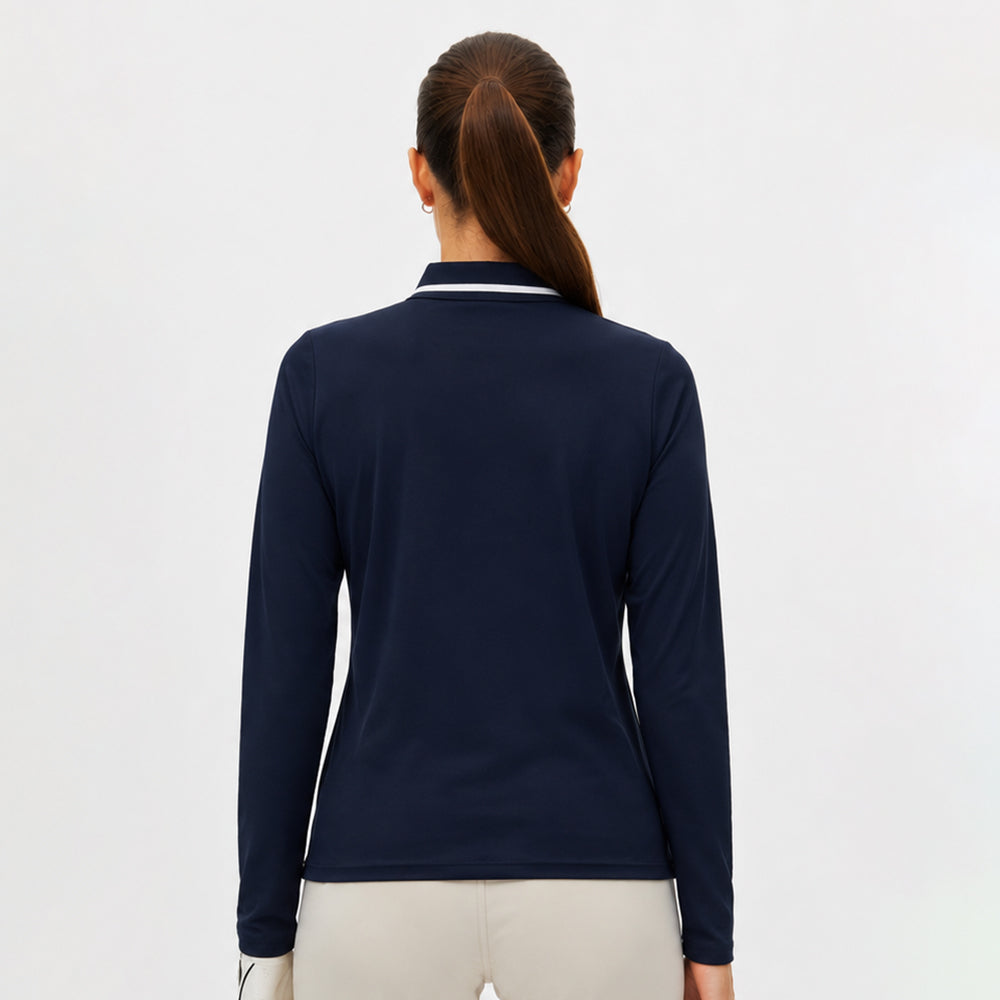 Rohnisch Ladies Navy Fine Brushed Back Top Where Sophisticated Style Meets Cosy Golf Comfort