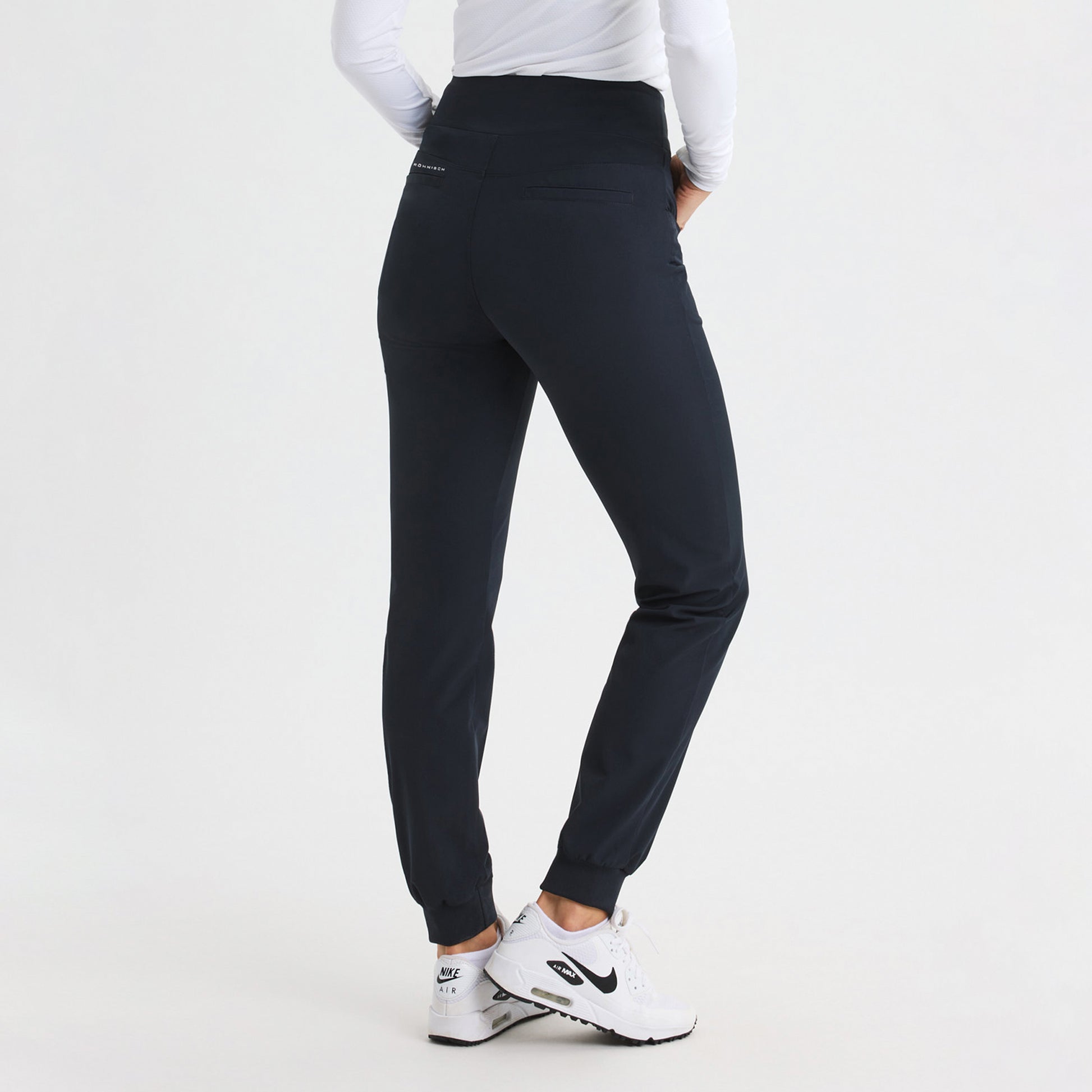Rohnisch Ladies Navy Twill Pull-On Jogger-Style Trousers for a Modern, Athletic Look