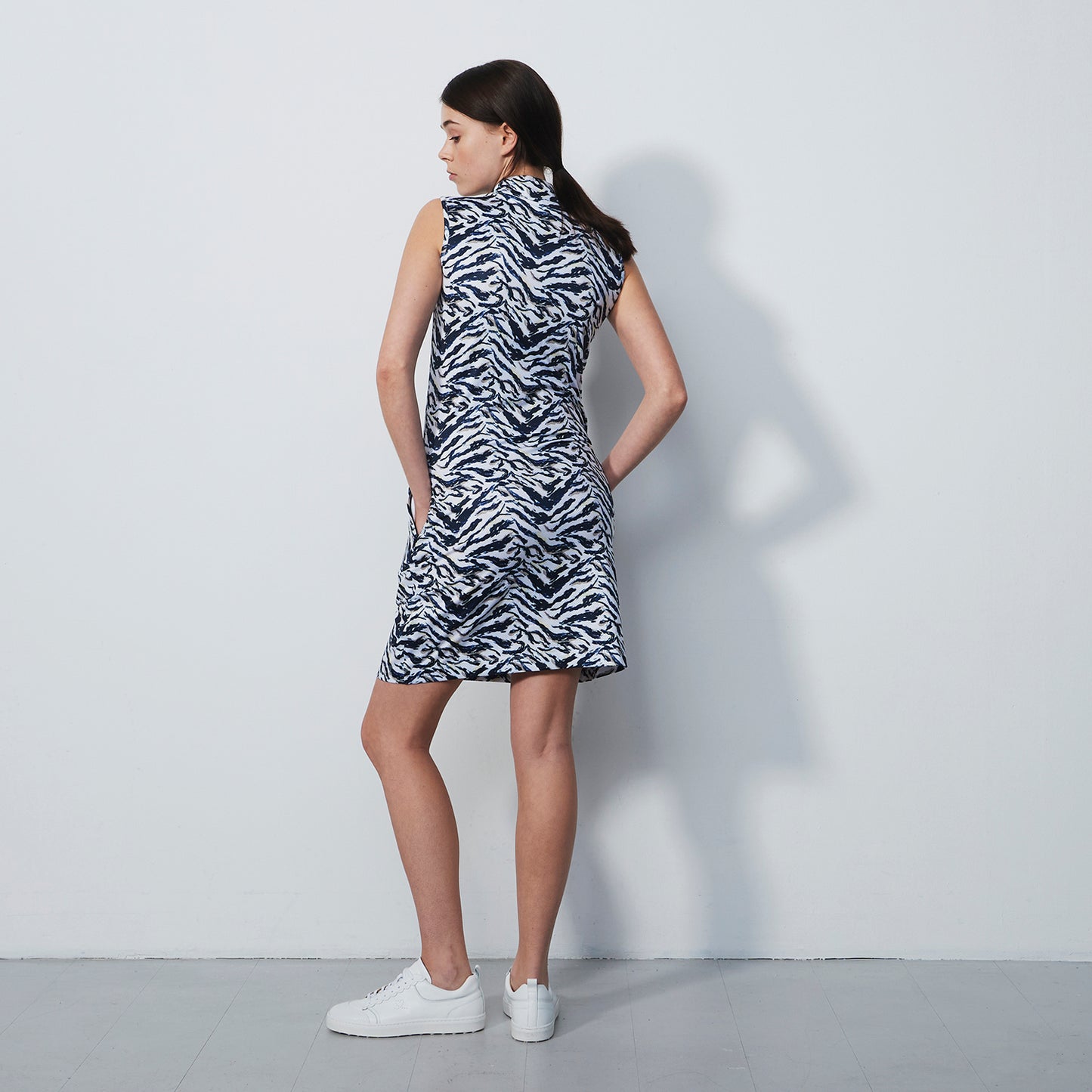 Daily Sports Ladies Sleeveless Animal Print Dress in Streamline Art - Large Only Left