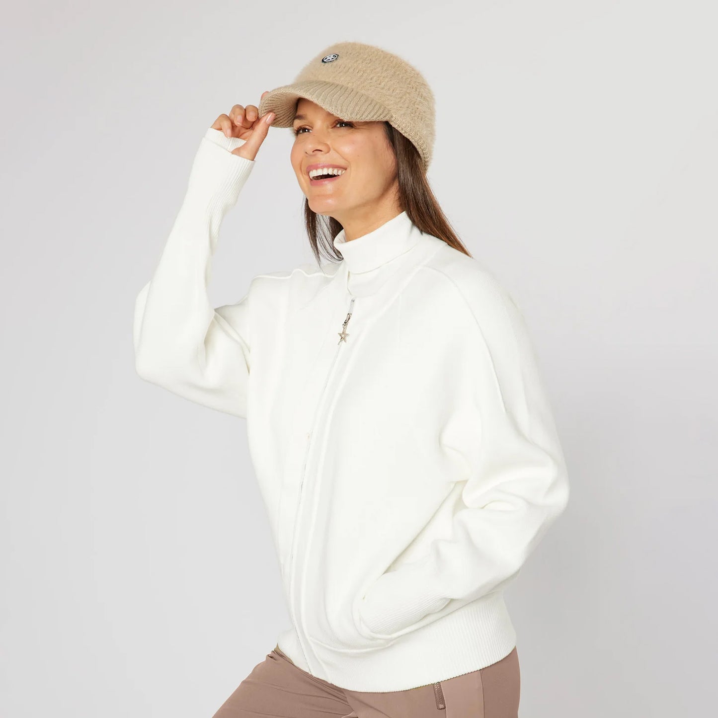 Swing Out Sister Ladies Bomber-Style Lined Cardigan