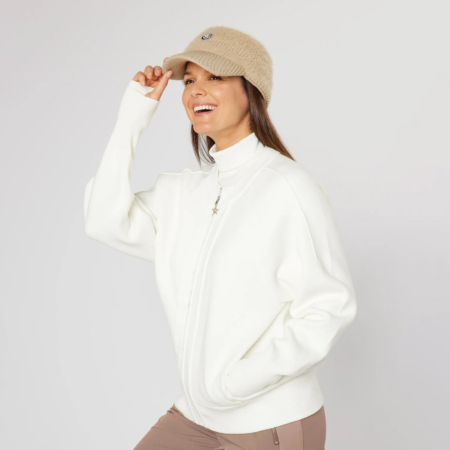 Swing Out Sister Ladies Bomber-Style Lined Cardigan