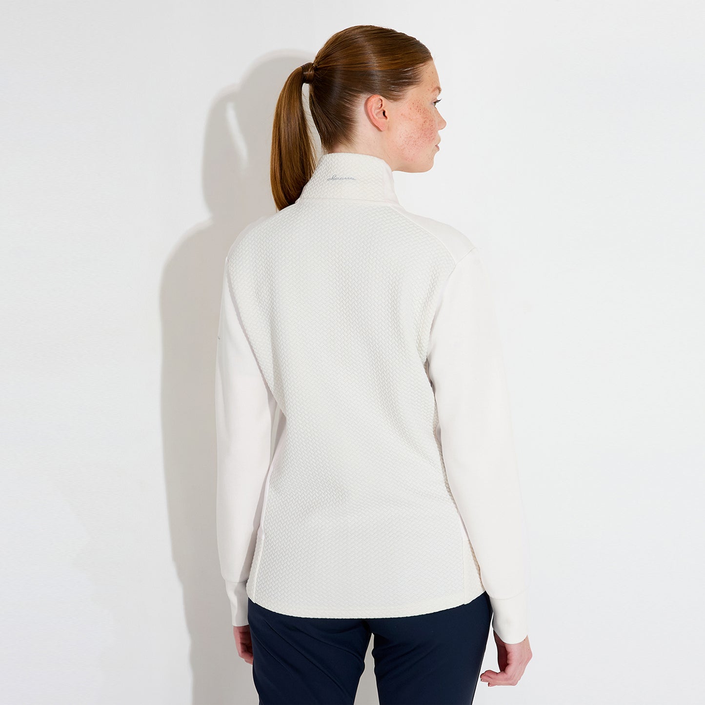 Abacus Ladies Jacquard Knit Full-Zip Fleece Mid-Layer Jacket