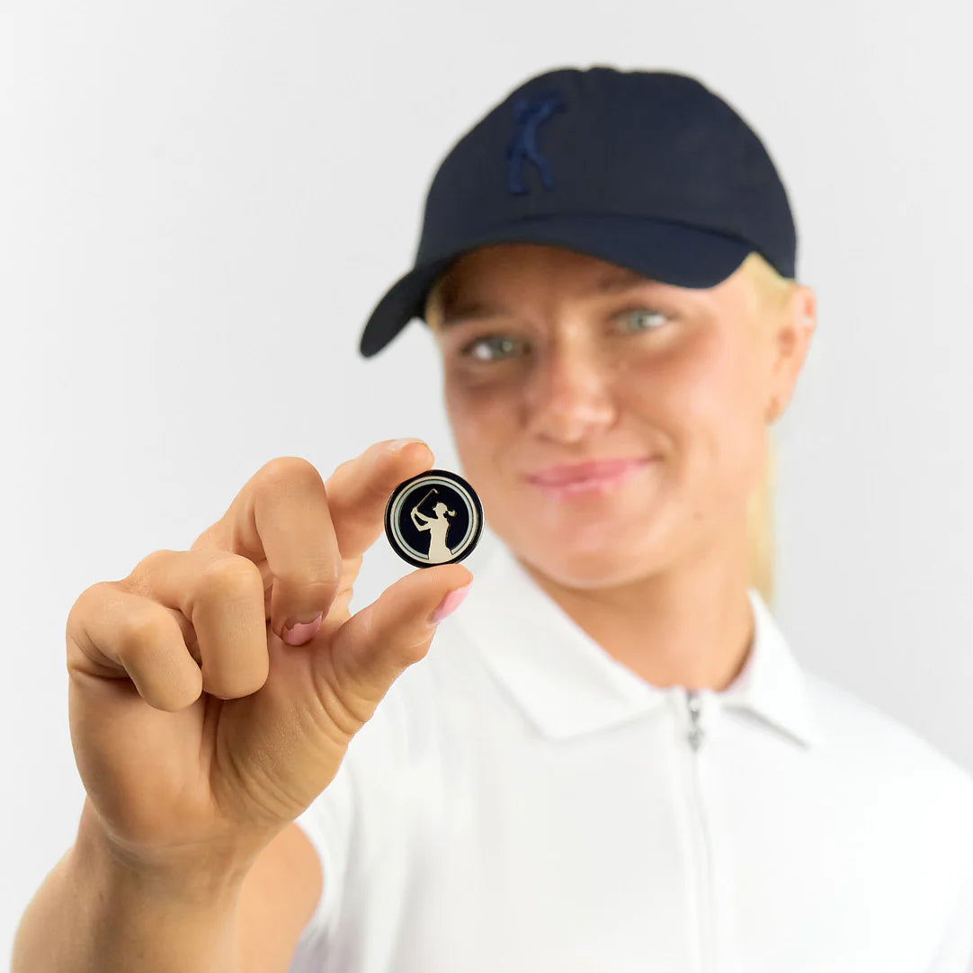 Surprizeshop Ladies Navy Vented Golf Cap with Magnetic Ball Marker