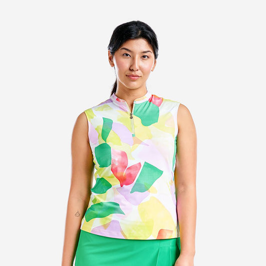 Nivo Ladies Sleeveless Golf Polo in Abstract Print