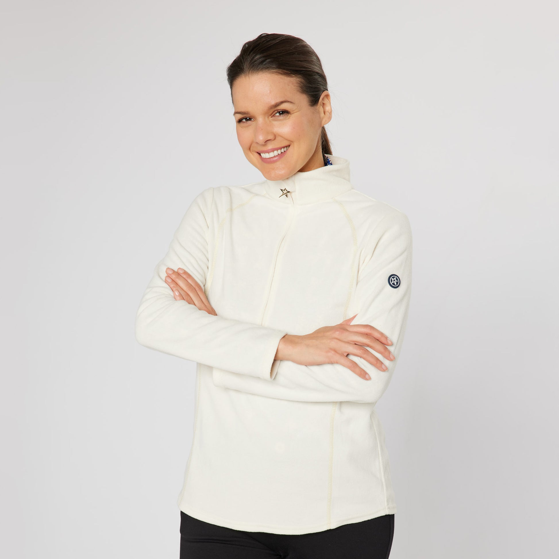 Swing Out Sister Ultra-Soft 1/4 Zip Fleece with Silver Thread Contour Seams 