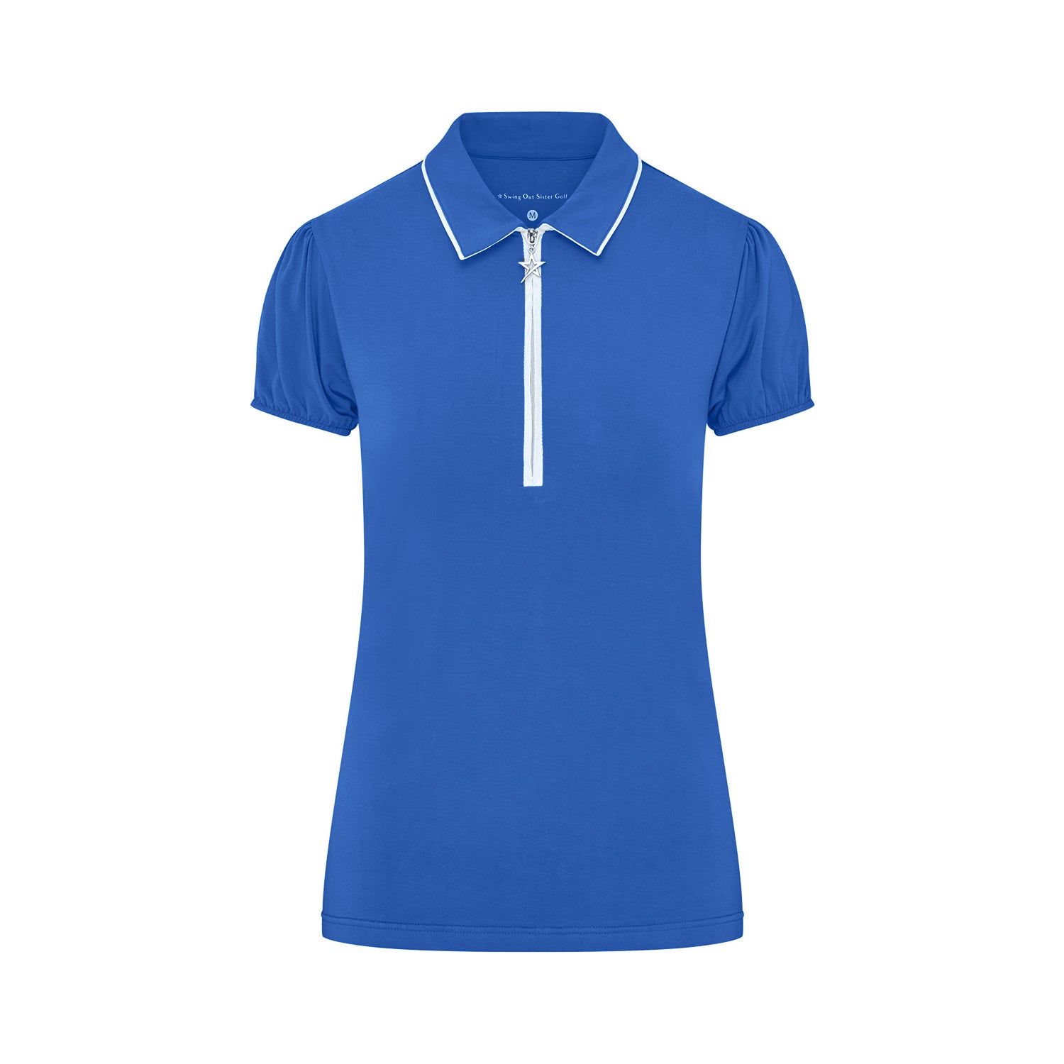 Swing Out Sister Ladies Zip-Neck Puffed Cap Sleeve Polo – GolfGarb