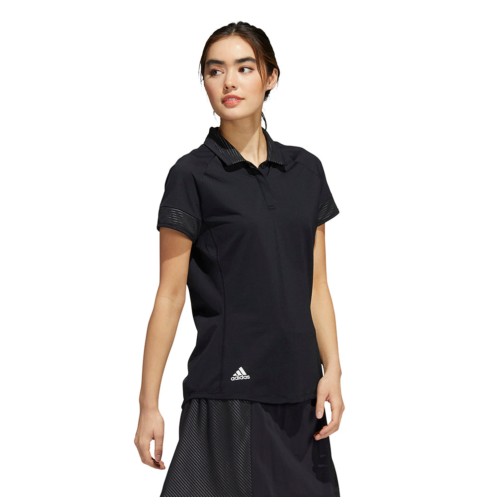 adidas Ladies Short Sleeve Golf Polo in Black - Last One Medium Only Left