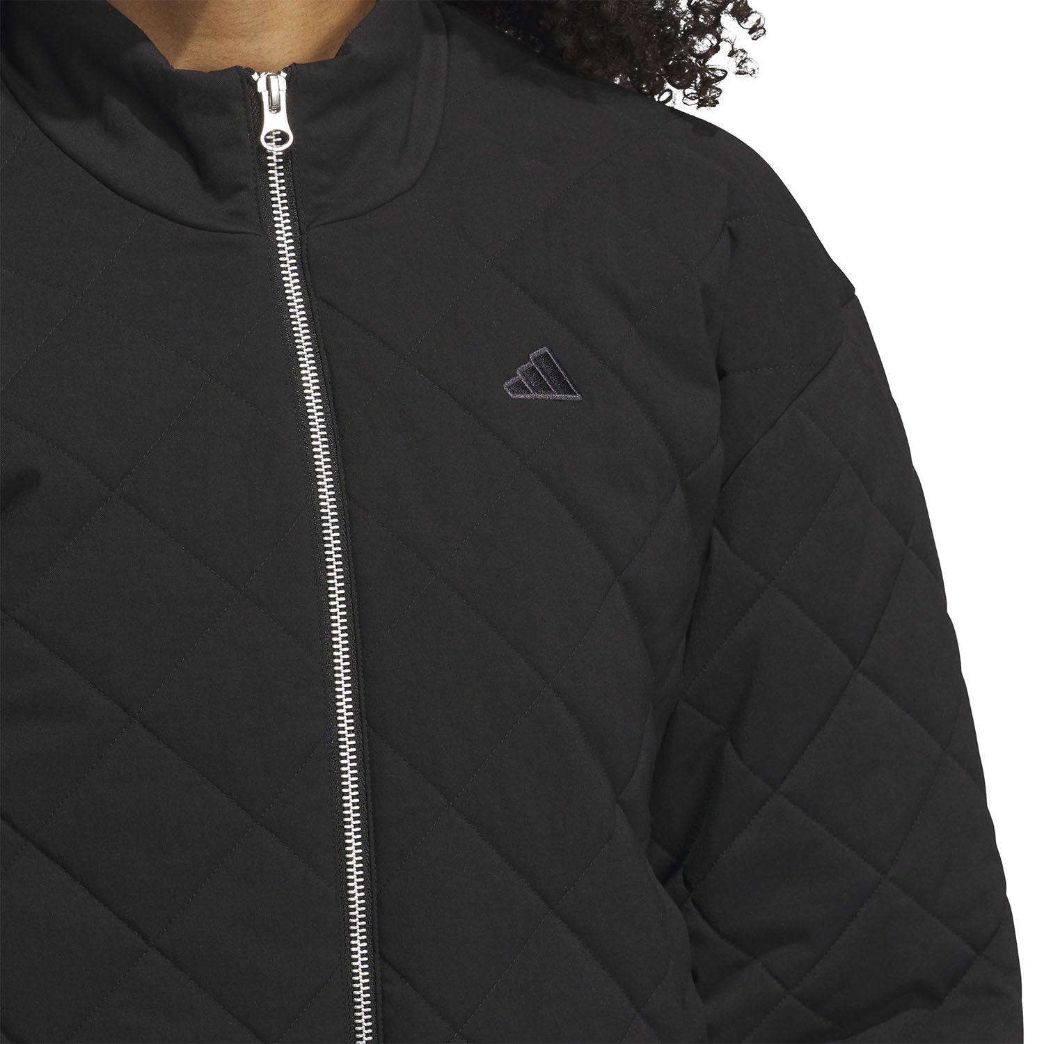 adidas Golf Ladies Black Quilted Bomber Jacket