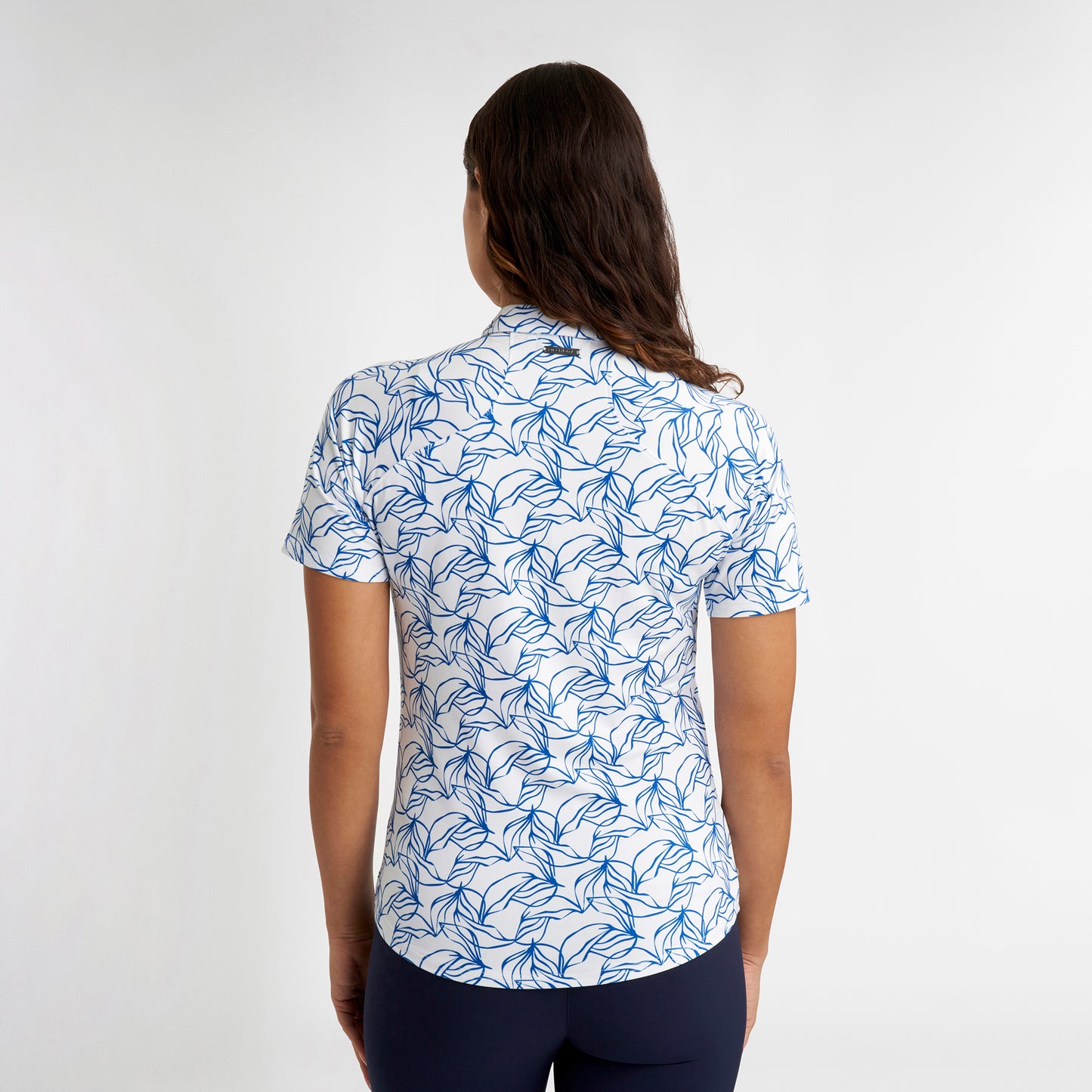 Green Lamb Ladies Floral Print Short Sleeve Polo