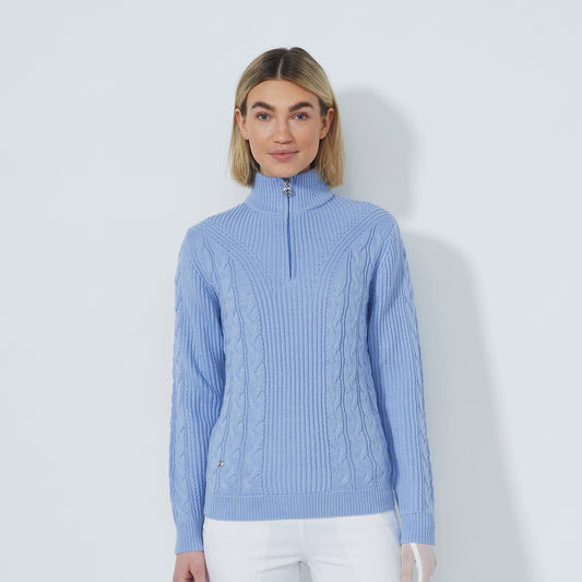 Daily Sports Ladies Half Zip Cable Knit Sweater 