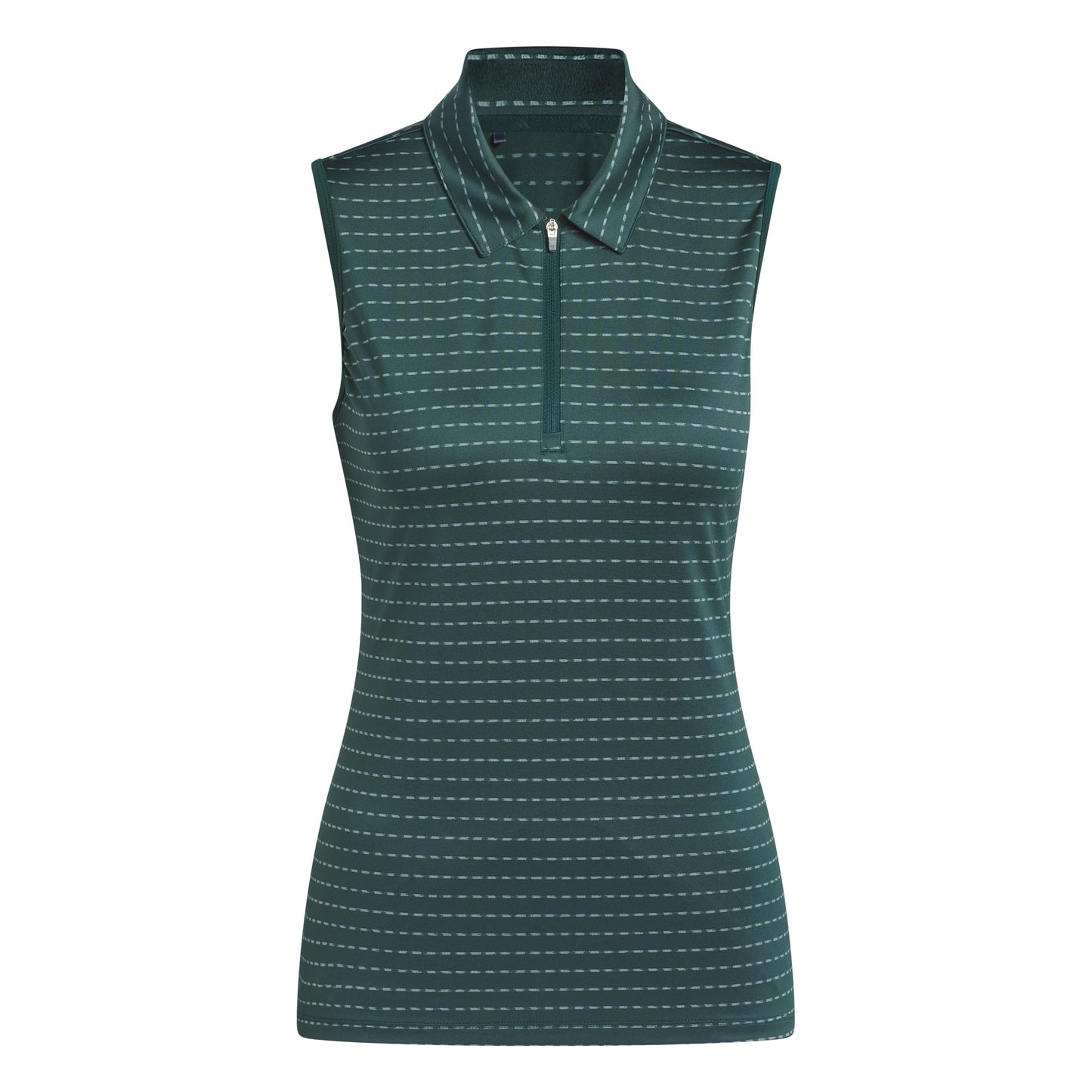 adidas Golf Ladies Sleeveless Zip-NeckTop with Dashed Line Print