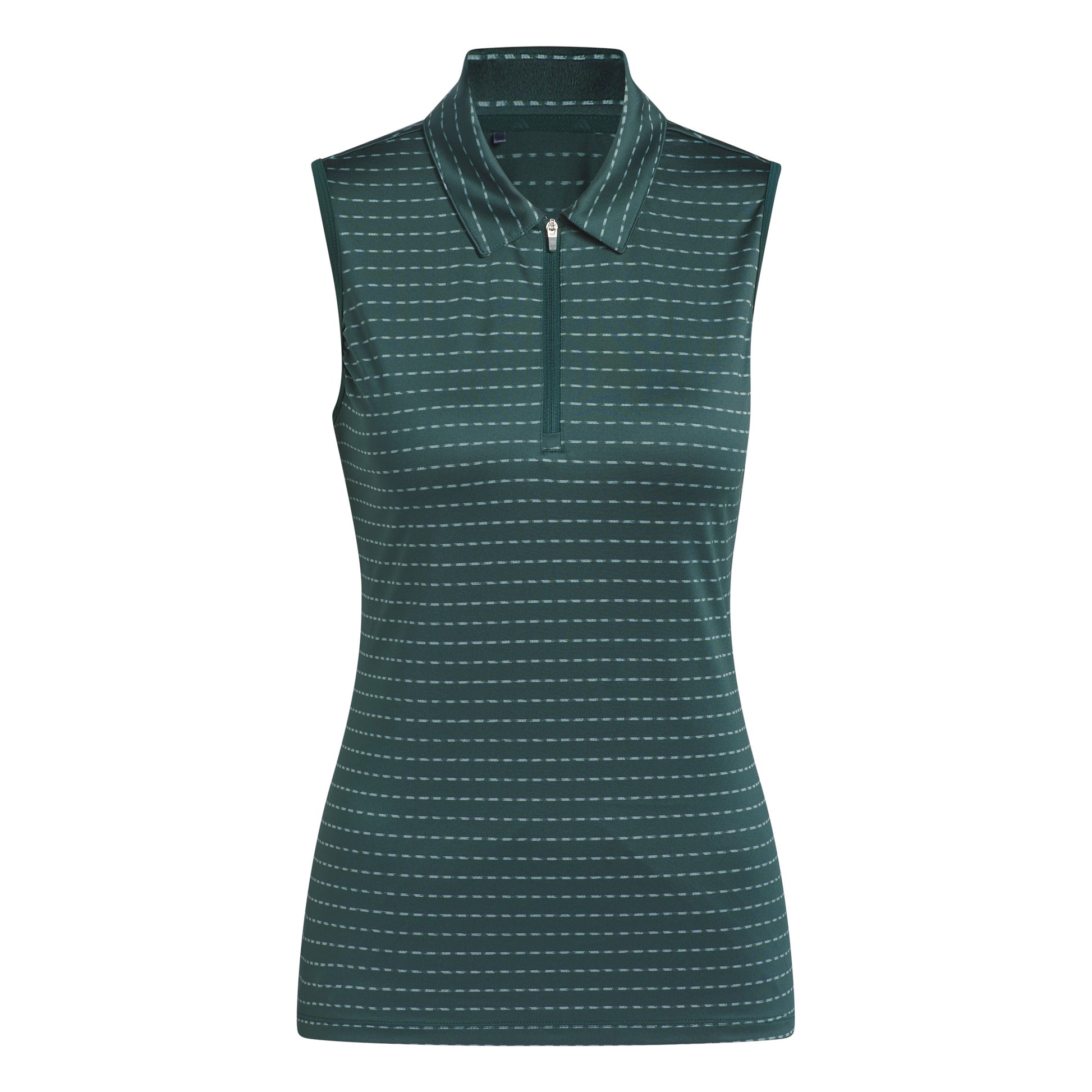 adidas Golf Ladies Sleeveless Zip-NeckTop with Dashed Line Print