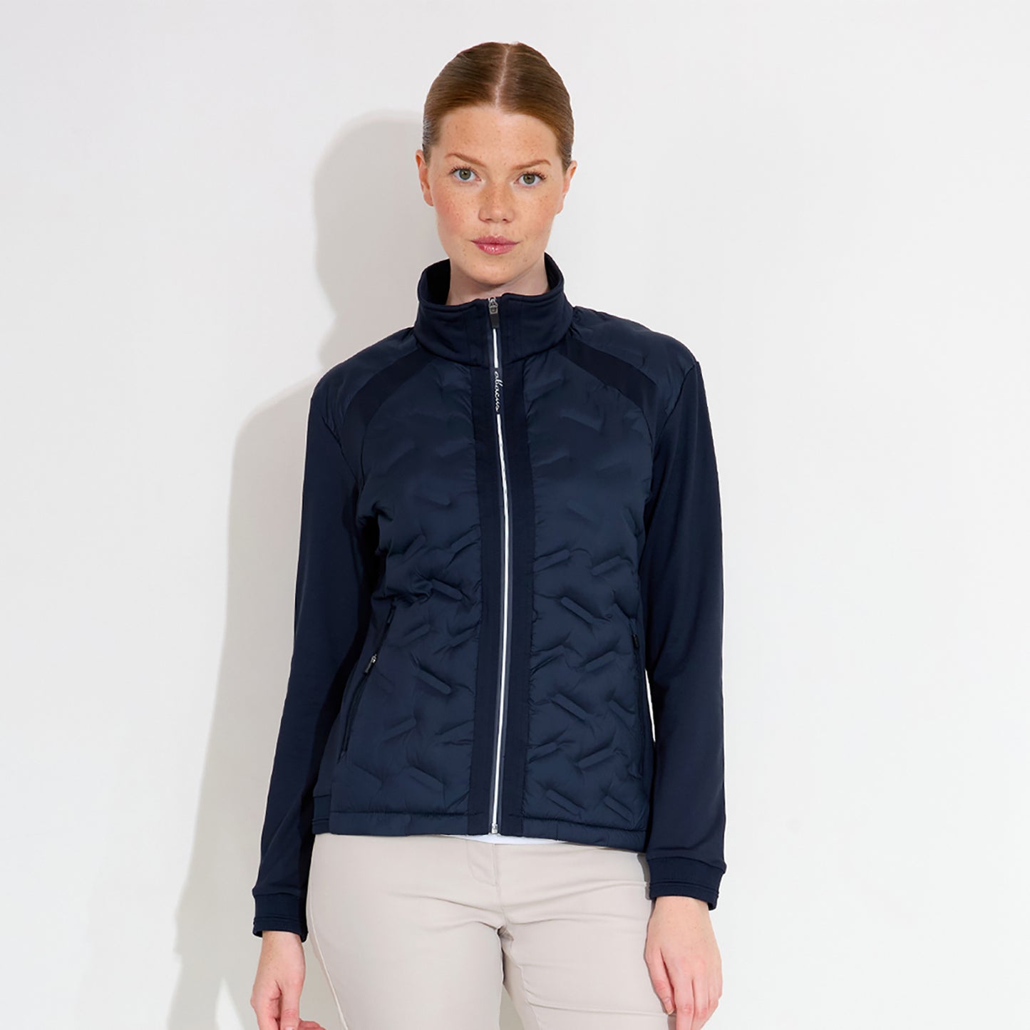 Abacus Ladies Quilted Hybrid Jacket in Navy