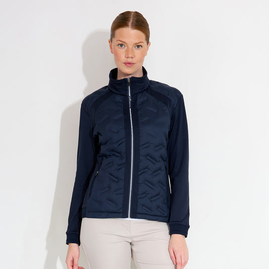 Abacus Ladies Quilted Hybrid Jacket in Navy