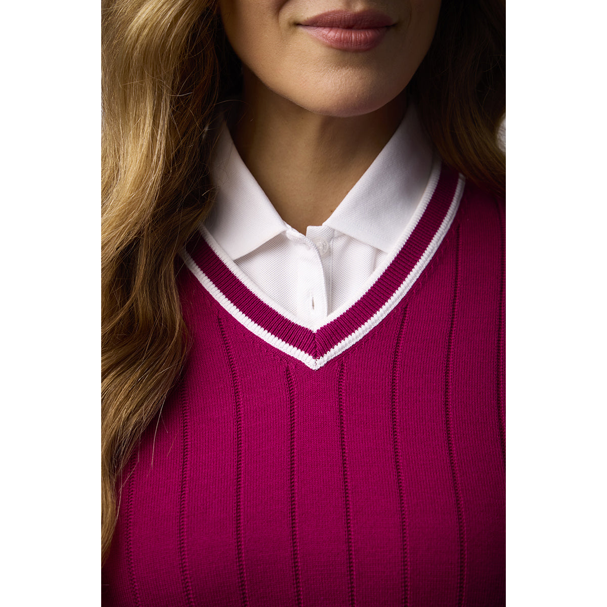 Glenmuir Ladies Refined Vertical Ribbed Knit Sweater