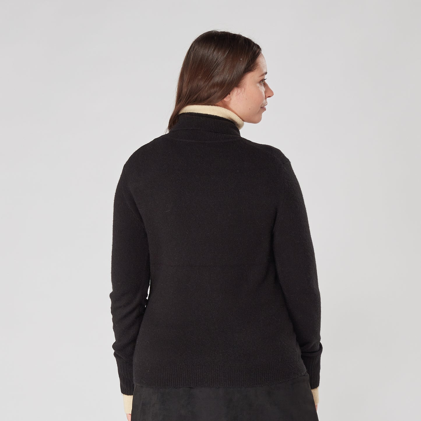 Swing Out Sister Womens 'Golf' Roll Neck with Double Layered Cuffs in Black