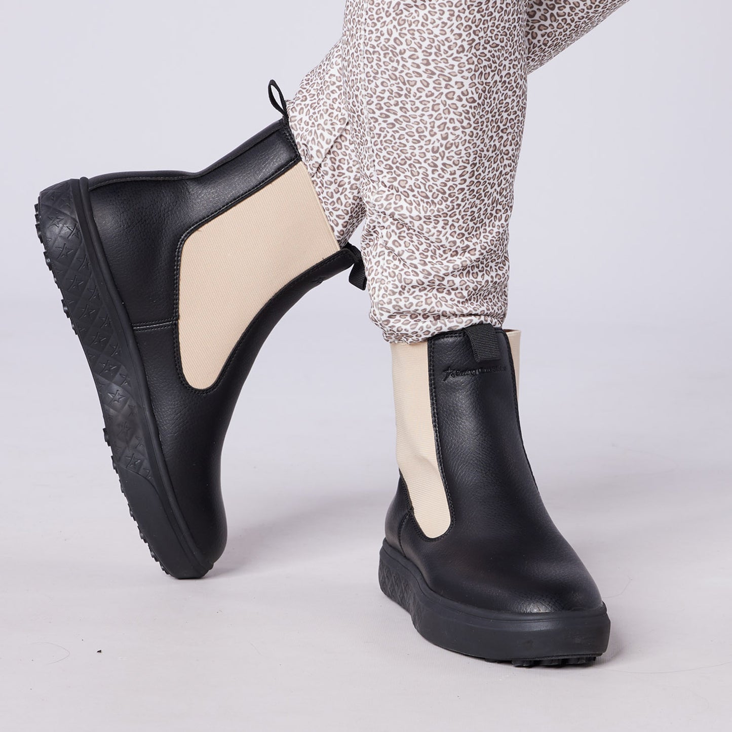 Swing Out Sister Ladies Pull-On Waterproof Chelsea Winter Boot in Black