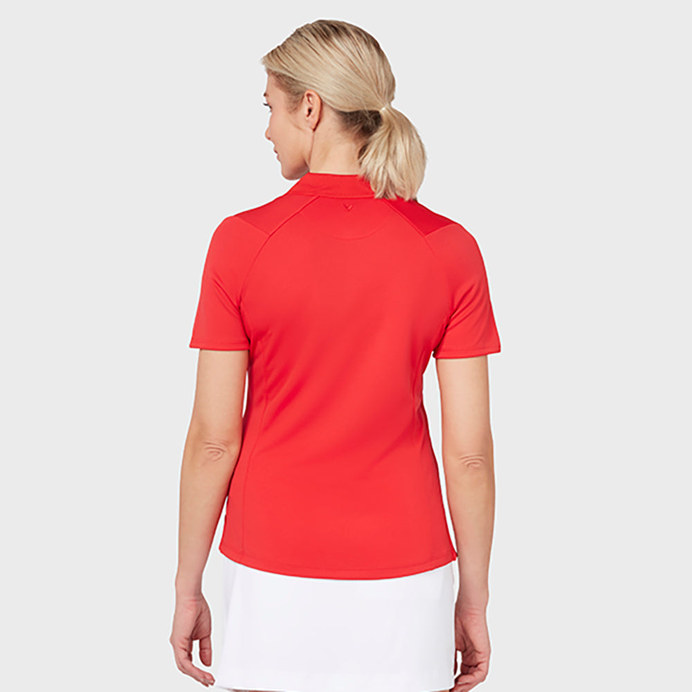 Callaway Ladies Short Sleeve Swing Tech Polo with Opti-Dri in True Red