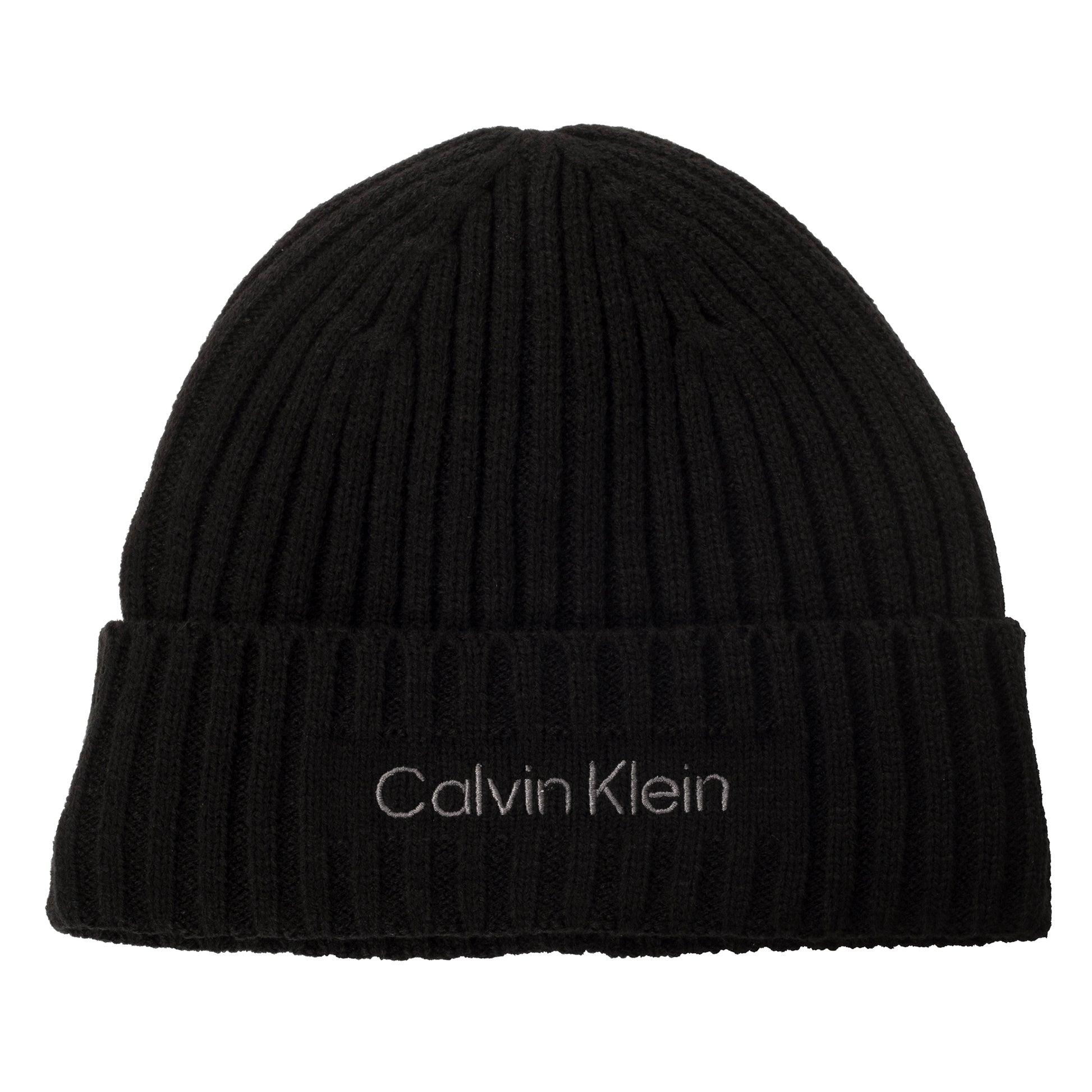 Calvin Klein Mens Black Fleece Lined Beanie