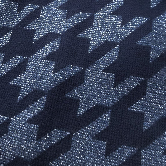 Glenmuir Ladies Navy Cashmere Blend Sweater with Lurex Thread and Water Repellent Finish