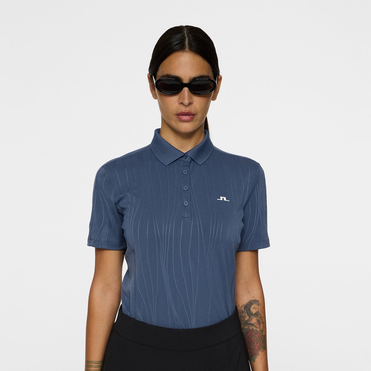 J.Lindeberg Ladies Polo with Subtle Wave Print