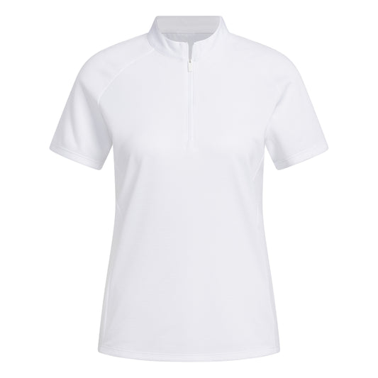 adidas Ladies Textured Short Sleeve Polo in White