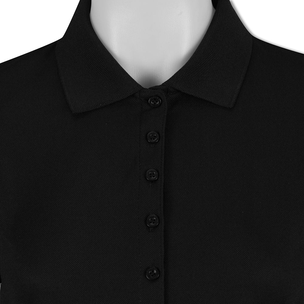 Glenmuir Ladies Sleeveless Pique Polo with Stretch in Black