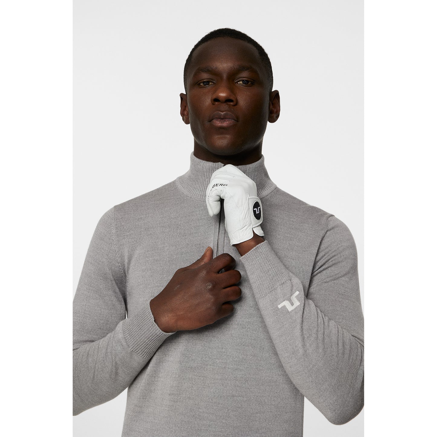 J.Lindeberg Mens Merino Zip-Neck Sweater