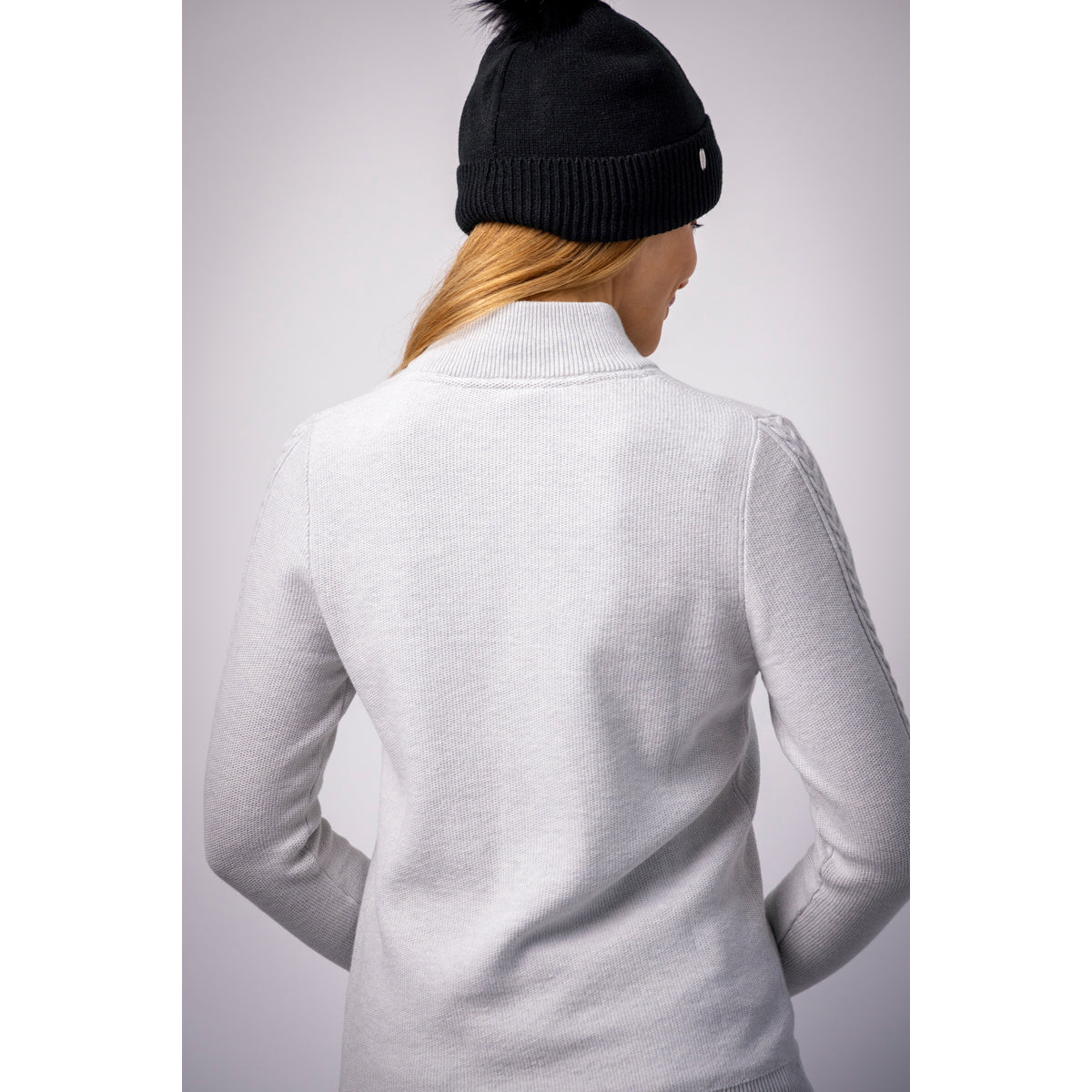 Glenmuir Ladies Cashmere Blend Zip-Neck Sweater with Water Repellent Finish