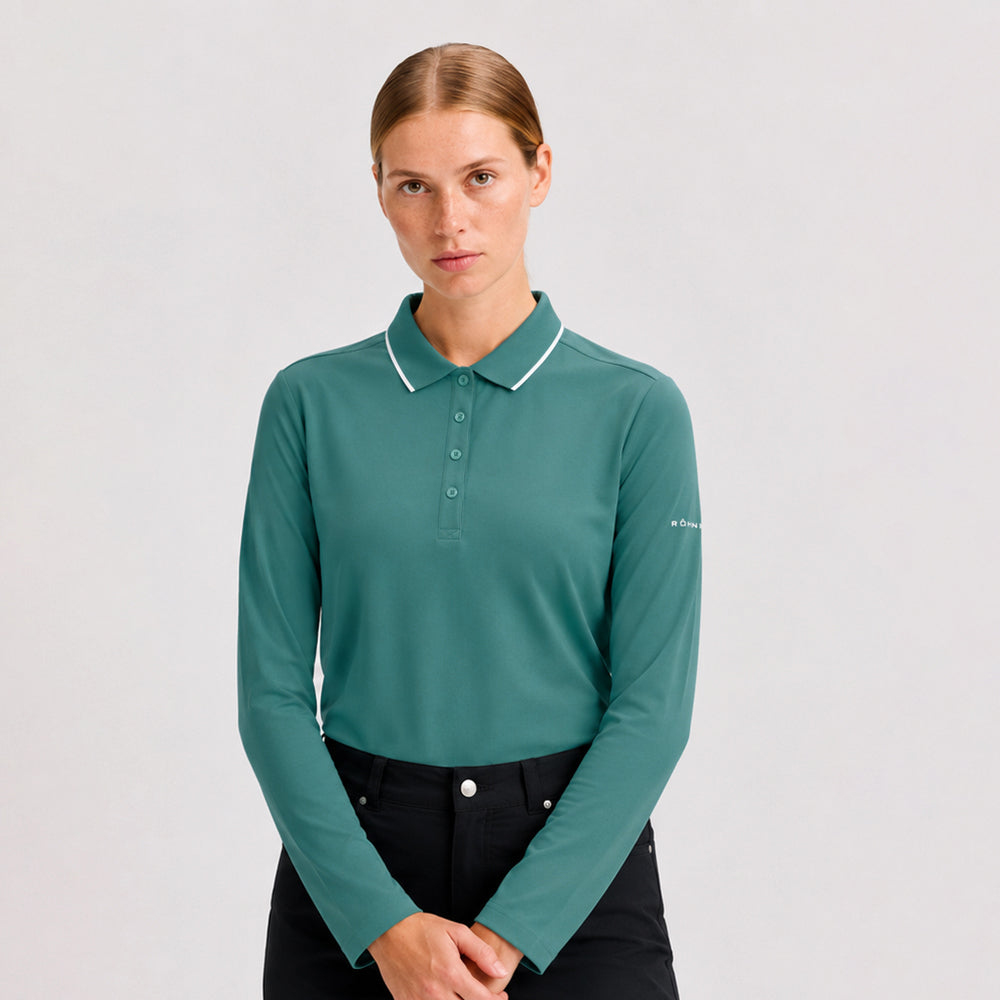 Rohnisch Ladies Classic Long Sleeve Polo Shirt for Polished Style from Tee to Green
