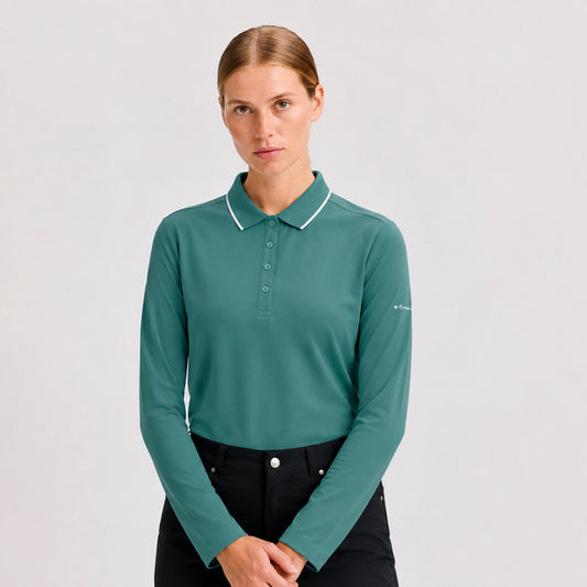 Rohnisch Ladies Classic Long Sleeve Polo Shirt for Polished Style from Tee to Green