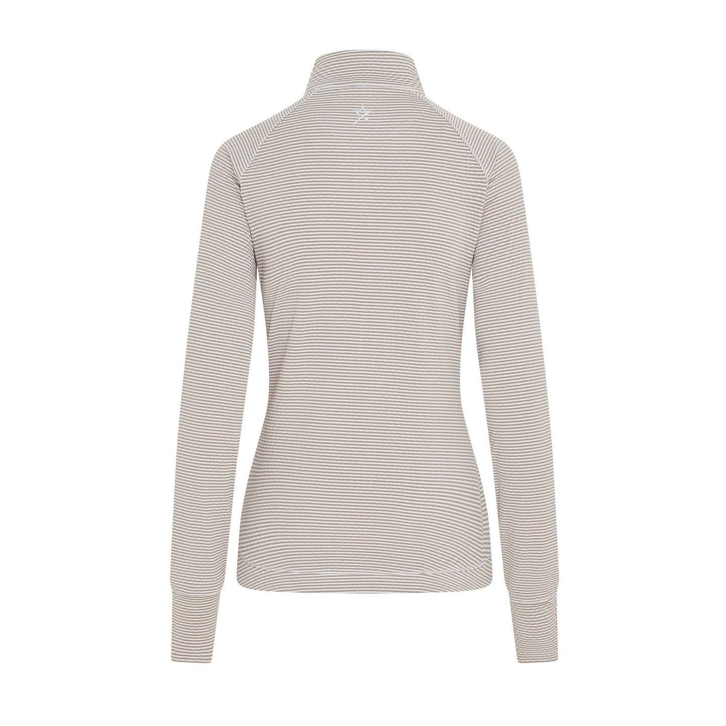 Swing Out Sister Womens Fine Stripe Zip-Neck Top with Front Pocket Great for Range to Course Wear