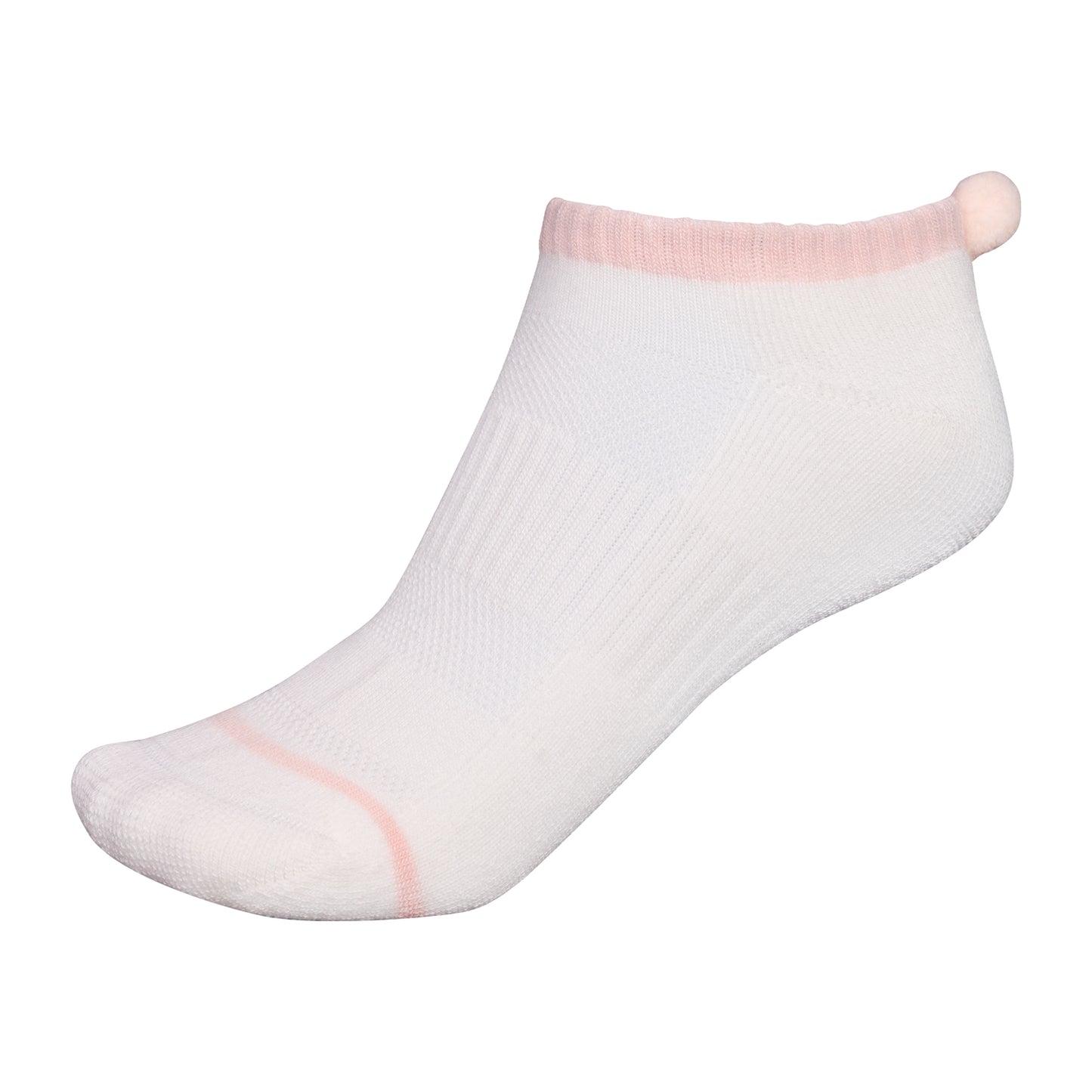 FootJoy Ladies ProDRY Pom-Pom Socks in White & Pink