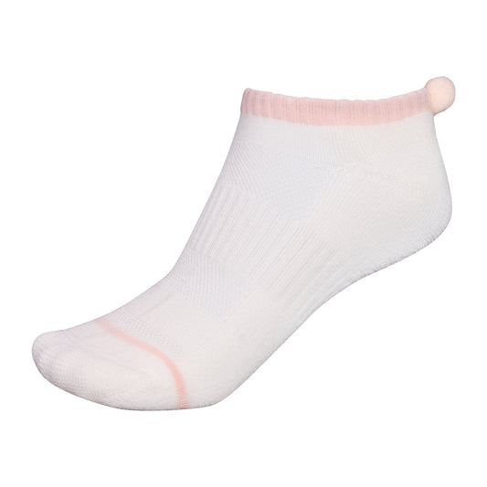 FootJoy Ladies ProDRY Pom-Pom Socks in White & Pink