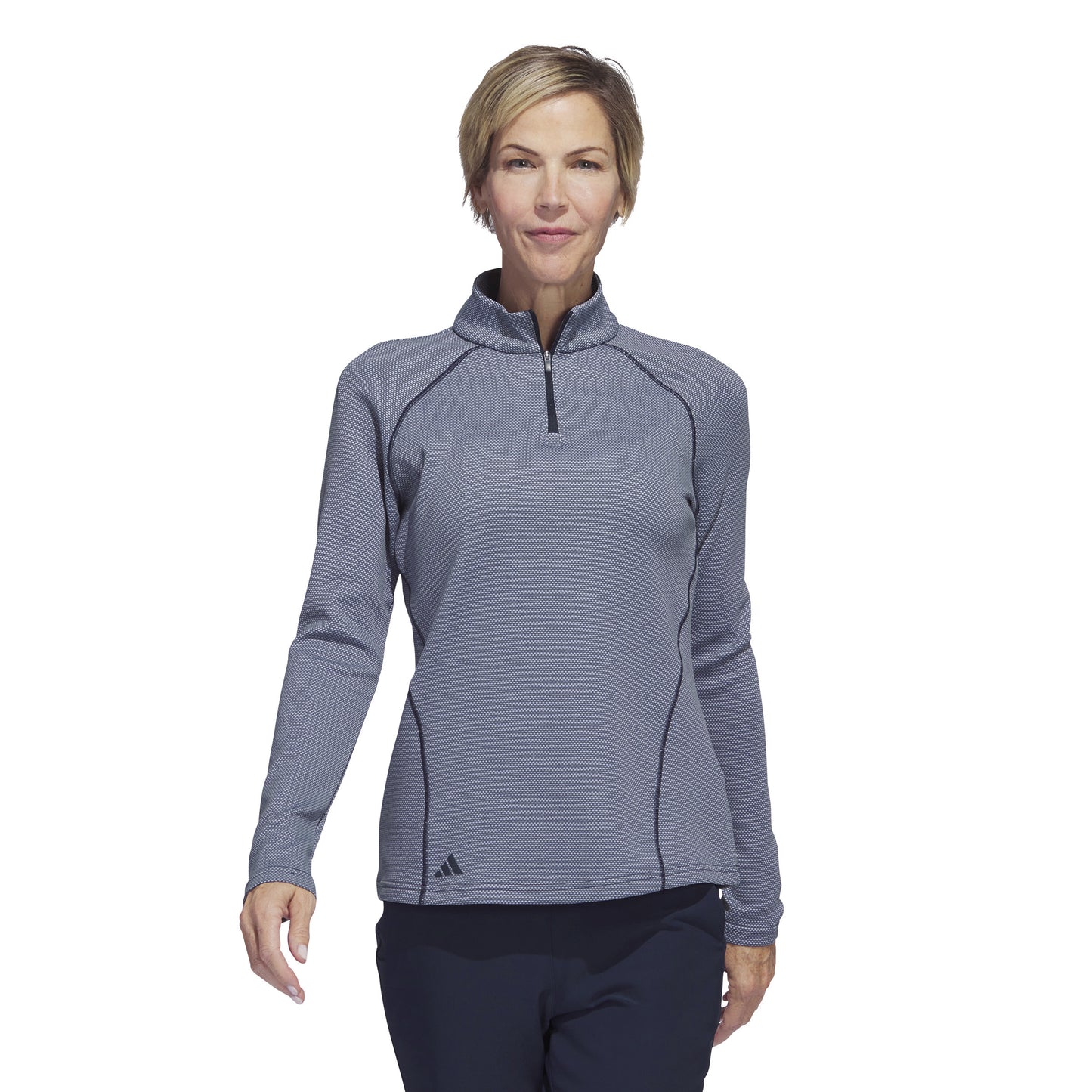 adidas Ladies Long Sleeve Zip-Neck Mid-Layer in Collegiate Navy