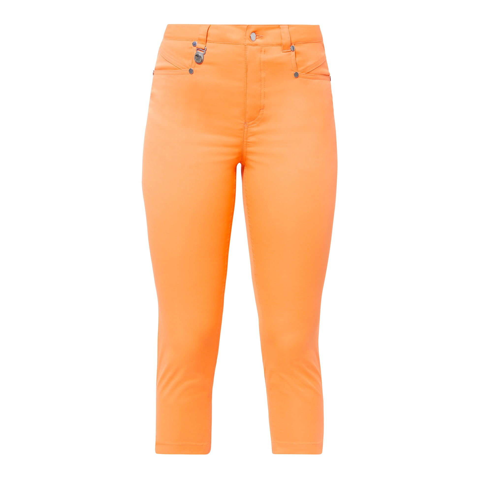 Rohnisch Ladies Chic Slim-Fit Capris in Blazing Orange