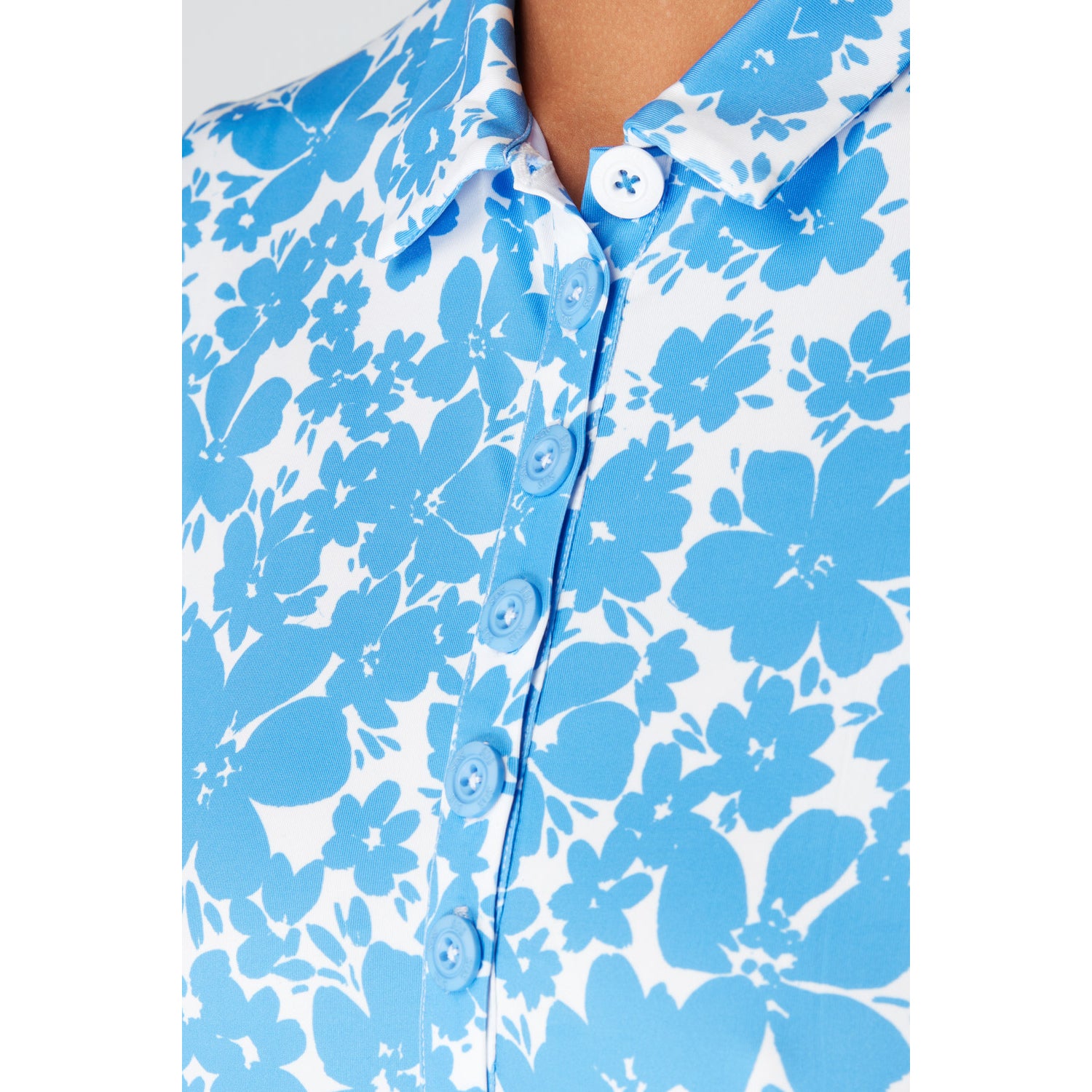 Swing Out Sister Full Bloom Print Cap Sleeve Golf Polo