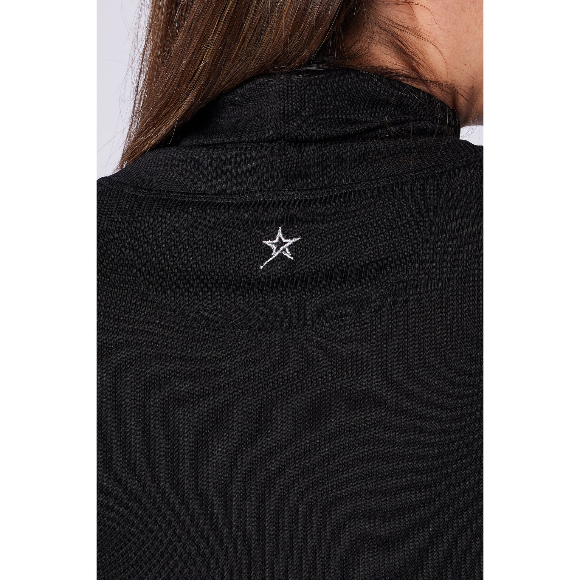 Swing Out Sister Ladies Soft-Stretch Ribbed Roll Neck in Black