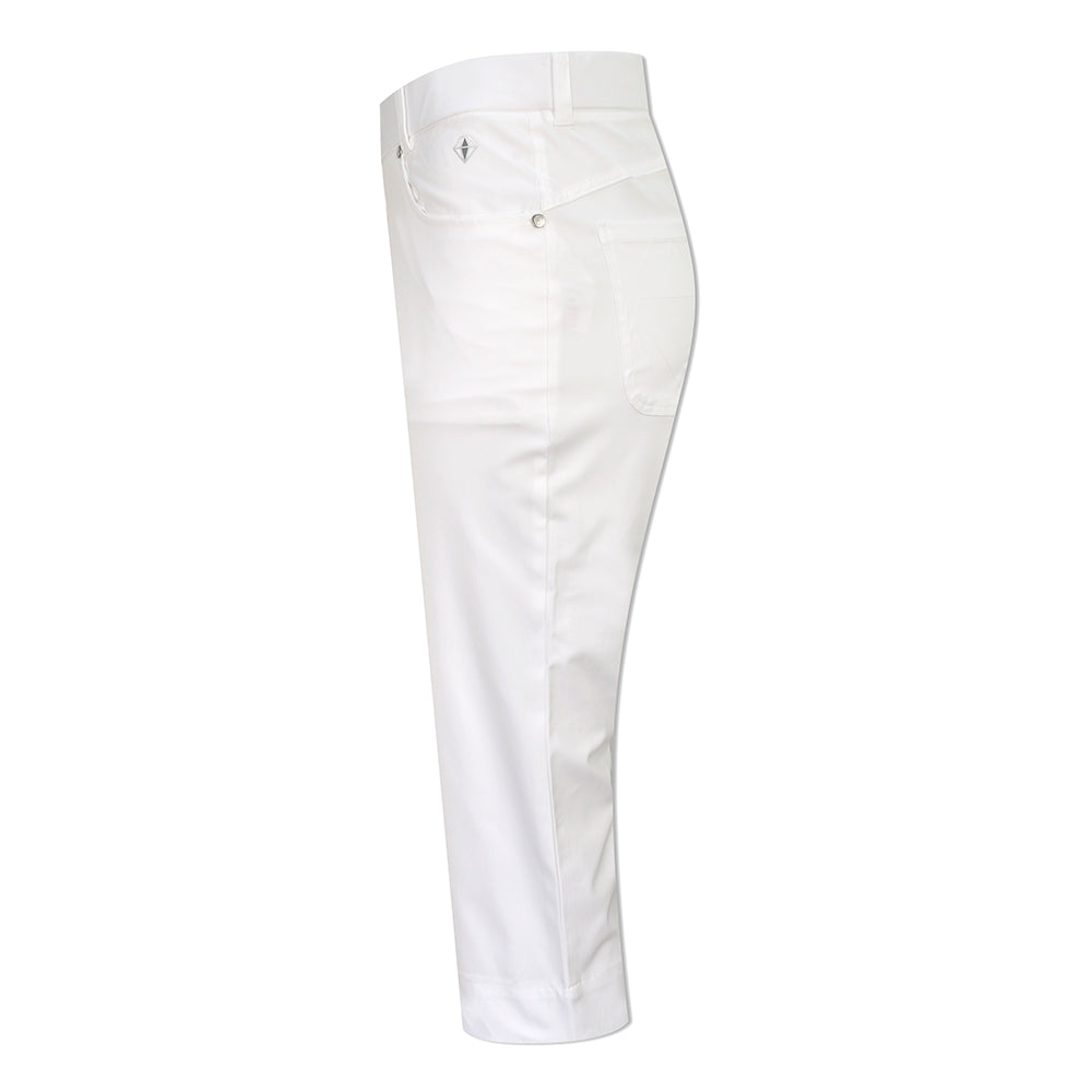 Pure Golf Ladies Stretch Capri in White