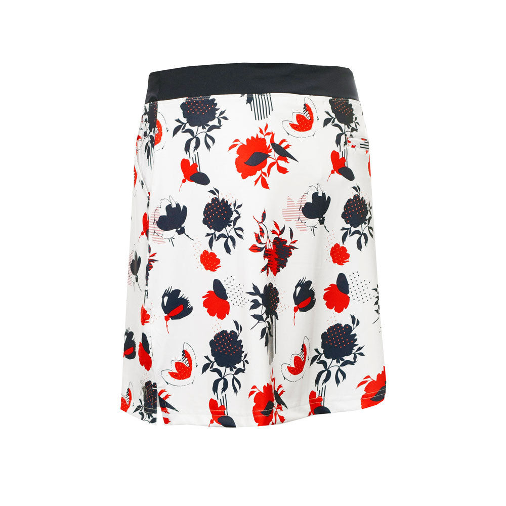 Green Lamb Ladies Jersey Skort with SPF30+ in Red & Navy Floral Print - Size 18 Only Left