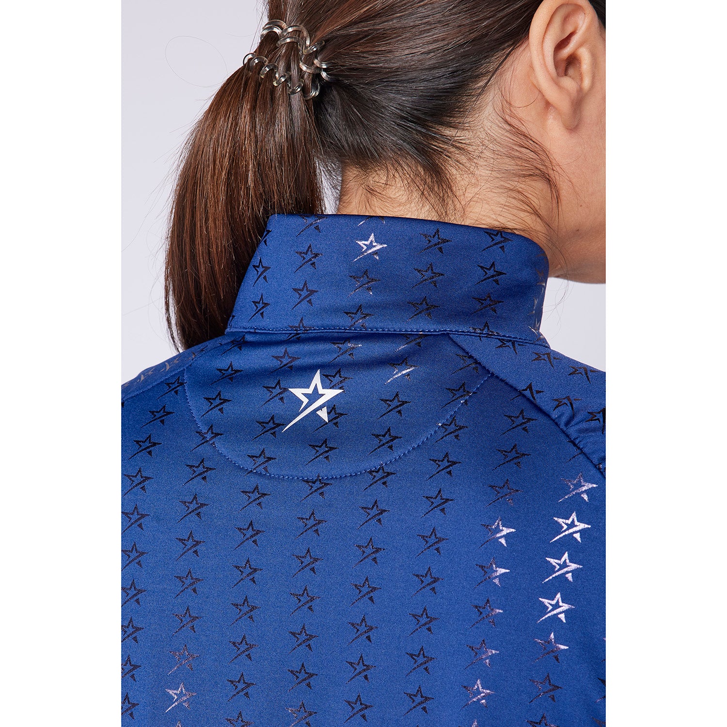 Swing Out Sister Ladies Zip-Neck Midlayer Top with Star Print