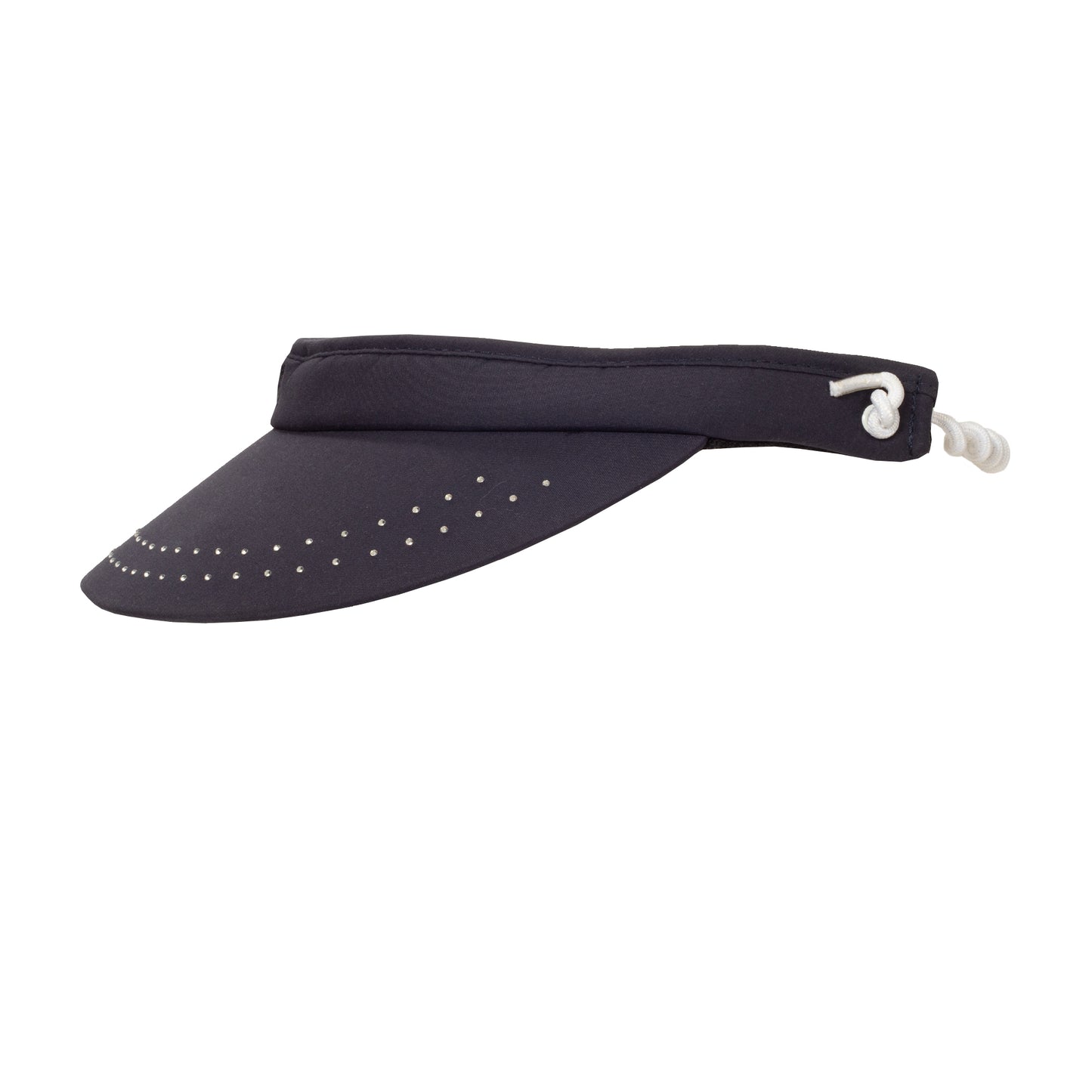 Green Lamb Ladies Diamanté Visor with Adjustable Fit in Navy