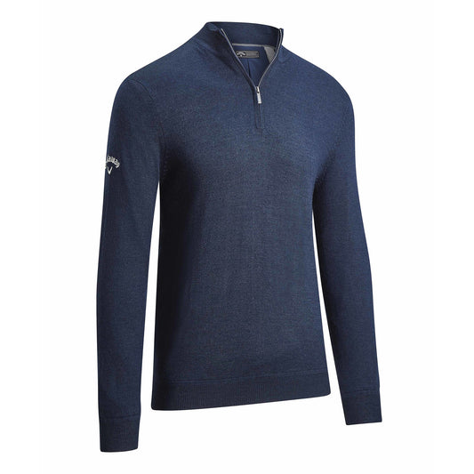 Callaway Mens Navy Thermal  Windstopper Merino Blend Sweater