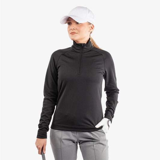 Galvin Green Ladies INSULA Zip-Neck Top in Black