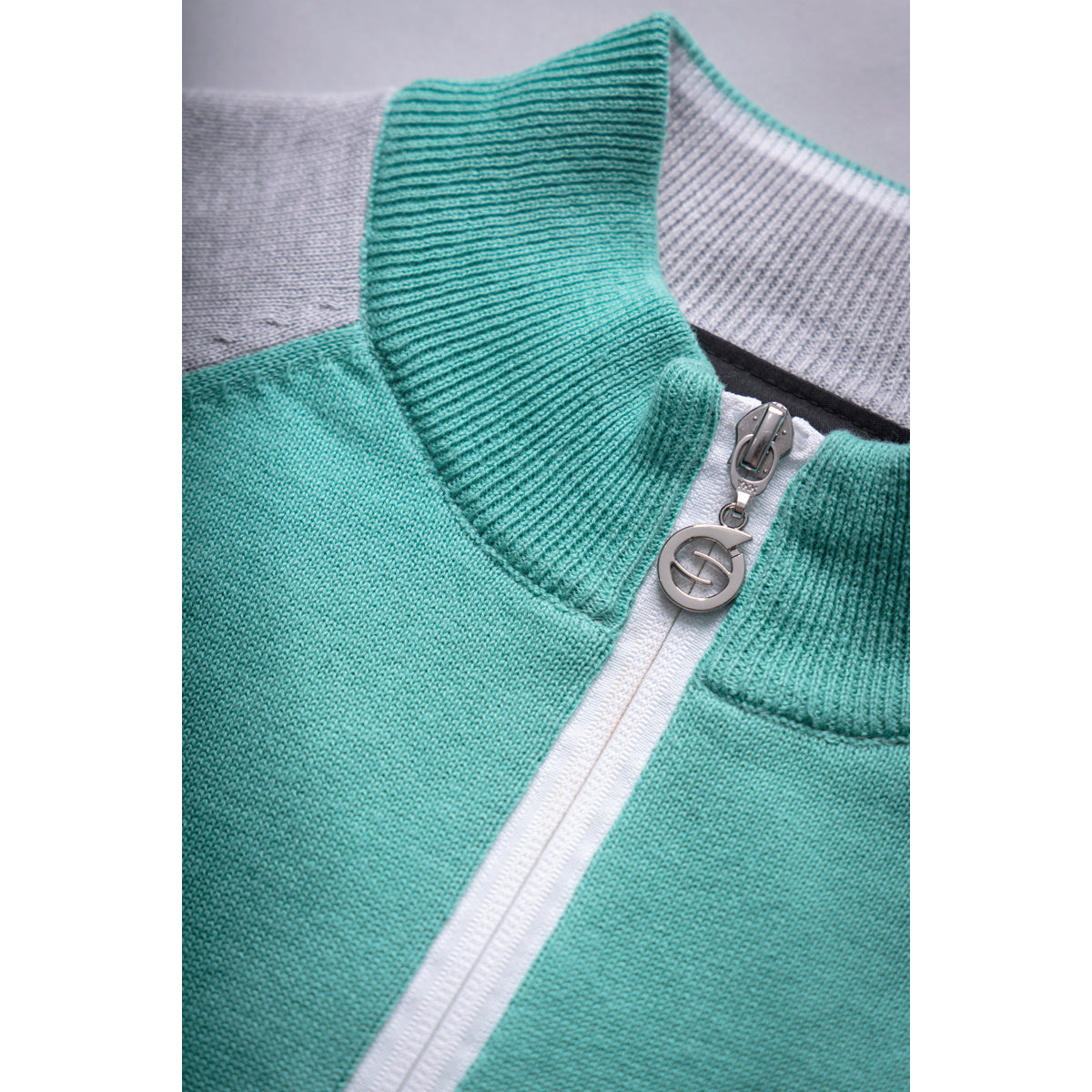 Sunderland Ladies Lined Sweater with Water Repellent Scotchgard in Mint and White