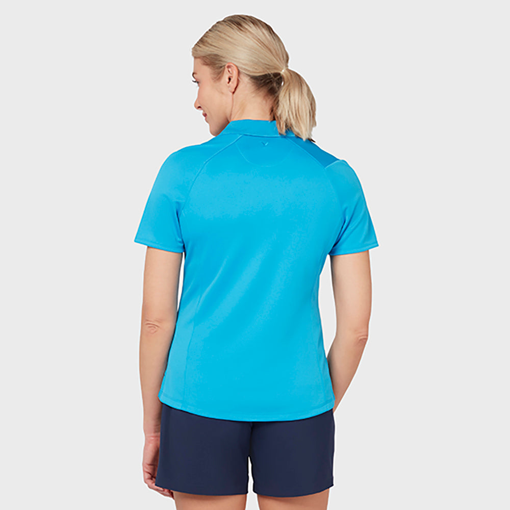 Callaway Ladies Short Sleeve Swing Tech Polo with Opti-Dri in Spring Break Blue