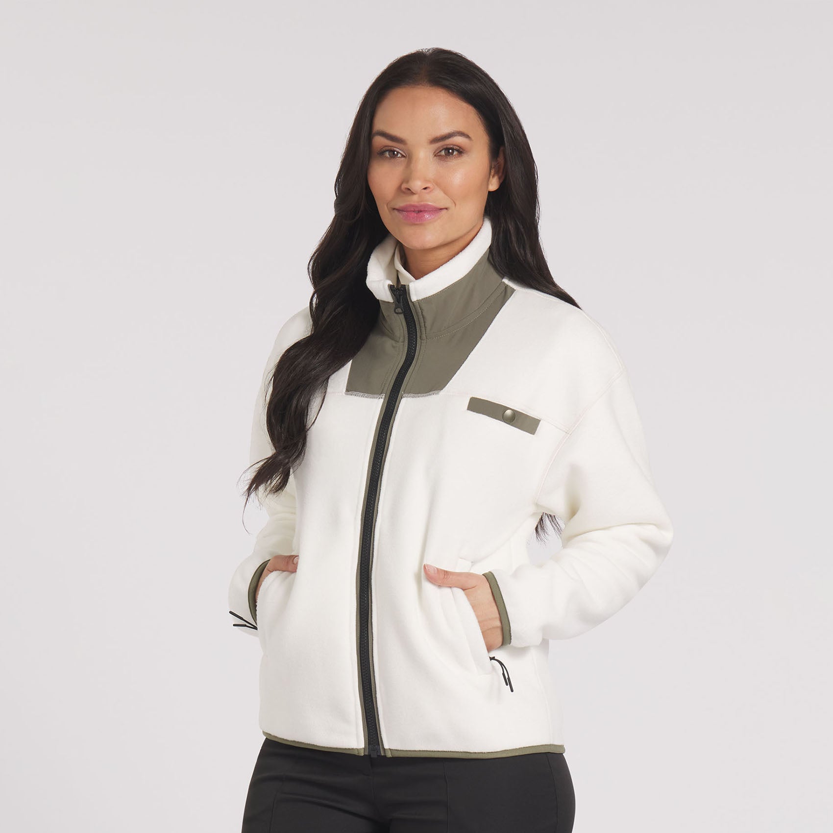 Puma Women's Warm White Full-Zip Polar Golf Fleece