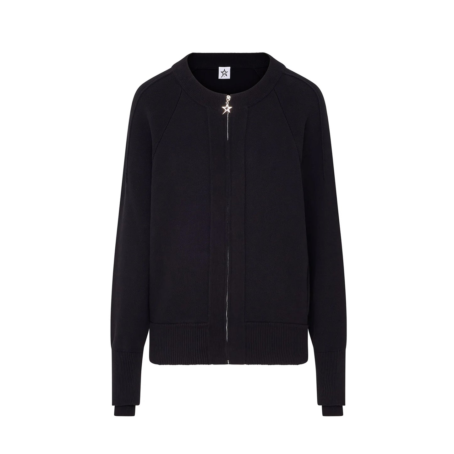 Swing Out Sister Ladies Bomber-Style Lined Cardigan in Black